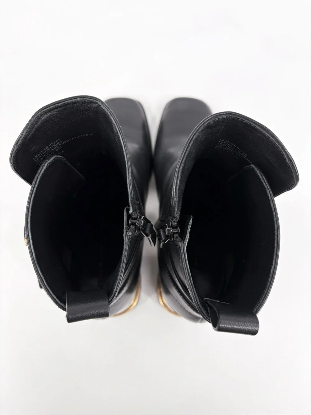 TORY BURCH Logo Buckle Square-Toe Ankle Boots in Black Leather 10 - Picture 11 of 14